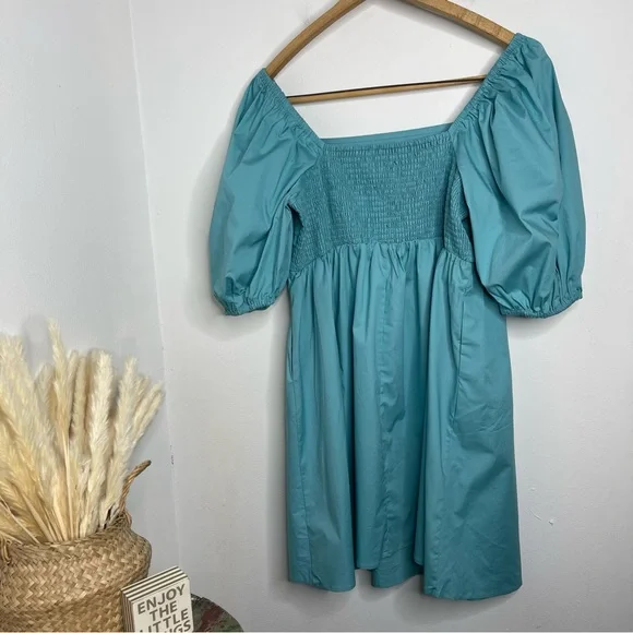 Eloquii Aqua Puff Sleeve Dress - Picture 5 of 15